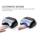 UV LED Nail Dryer by Elite99, Professional 48W UK PLUG Attached Lamp Tube Auto Sensor Pull-down Cover Acrylic Plate USB Light Manicure Pedicure Machine Salon Tool with 30s,60s Timer Settings,Suitable for hands and feet (Black)