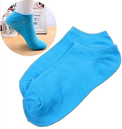 Szaerfa 2 Pairs Sports Cotton Ladies Candy Color Socks Low-cut Boat Ankle Short (Sky Blue)