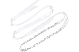 JASGOOD Pasek ślubny ze strasu, kryształowy pasek dla druhny, na bal absolwentów, suknie wieczorowe, sukienki imprezowe, 01-biały, jeden rozmiar