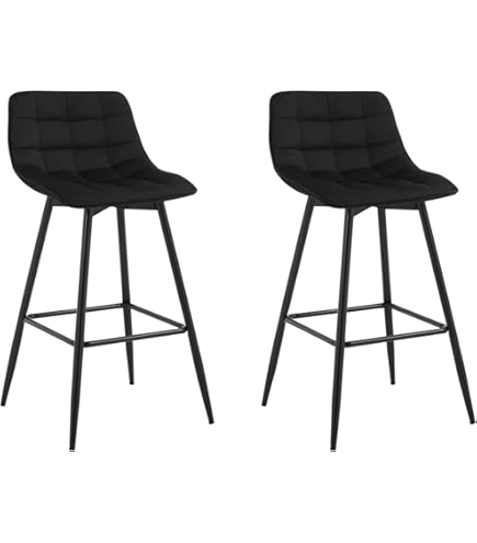 Lot De 2 Tabourets De Bar Lakewood - Tissu Gris & Bois - CLP - Neufs Sous Emballage