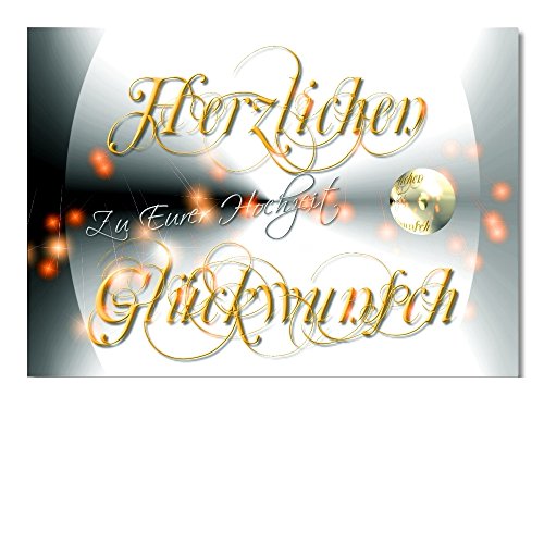 DigitalOase Hochzeitskarte Riesige Geschenkkarte - EXTRA GROSSE KARTE DIN A4/A3 aufgeklappt Glückwunschkarten zur Hochzeit 1 Klappkarte incl. 1 durchsichtiger Panorama-Umschlag - Innen viel Platz zum Schreiben DIN A4 (aufgeklappt DIN A3: ca. 40 x 30 cm) - KEINE LAGERWARE... WIR DRUCKEN FRISCH - DigitalOase ist Markenware