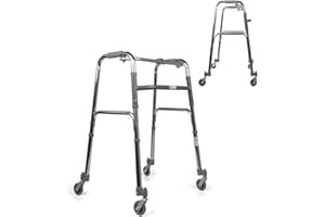 App Life Deambulatore per Anziani 4 Ruote Piroettanti Leggero in Alluminio Dispositivo Medico di Classe I - Pieghevole Regolabile in Altezza - Girello per Anziani