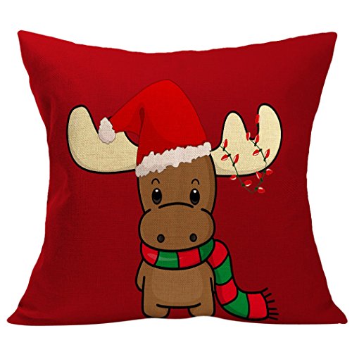 Funpa Weihnachten Throw Pillowcase, 4 Stück Kissenbezug Dekorative Kissen für Weihnachten