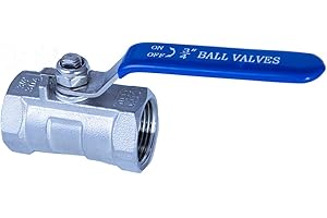 JIVTO Stainless Steel Ball Valve 3/4 Inch BSP, Female to Female,1 PC Type Standard Port Valve for Gas, Oil, Liquid, Water.