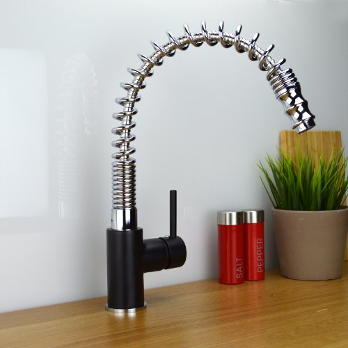 Enki Küche Spültischbatterie Pull Out Spray Düse Schwarz & Chrom Modern Neue Swiss Pro - 3