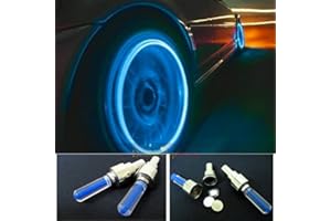 JAZOOLI Generic 2x LED Neon Car Bike BMX Wheel Spoke Tyre Valve Dust Cap Safety Light - Blue