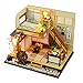 Produktbild 3D DIY Puppenhaus Haus Handgefertigt Spielzeug Miniatur Holzhaus Möbel Japanisches Haus Zubehör Holz Puppenhaus Handwerk Miniatur Kit Mit LED-Licht als und Staubschutz Kinder Geschenk