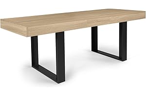 IDMarket - Table à Manger Extensible Rectangle Phoenix 4-8 Personnes Bois et Noir 160-200 cm