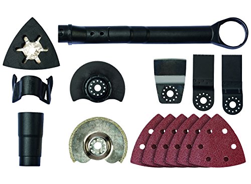 Einhell Multifunktionswerkzeug TE-MG 300 EQ (300 W, Staubabsaugvorrichtung, Dreiecksschleifplatte, 6x Schleifpapier, Schaber, 2 Tauchsägeblätter, 2 Segmentssägeblätter, Staubabsaugadapter, Koffer) - 2