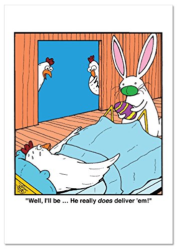 NobleWorks "huevos de Pascua entrega" divertido de Pascua tarjeta de felicitación, 5 "x 7" (c1441eag)