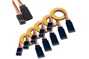 VUNIVERSUM 8X Stück Premium 40cm Servo Verlängerung Kabel Servokabel Verlängerungskabel mit JR Graupner Stecker auf Buchse Male to Female 26AWG 3PIN 3 Adrig Flach Modellbau