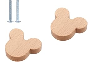 HY HUIJUN Juego de 2 Pomos Decorativos de Madera para Armario y Cajones - Marina, Bosque, Animales - Tiradores para Muebles y Habitación de los Niños