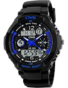 CIVO Männer Jungen Frauen Mädchen Kinder Mode Einfach LED Analog Sportuhr Digital Armbanduhr Wasserdichte Casual...