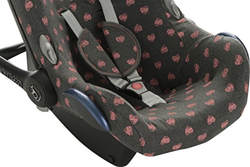 Janabebe® – Baumwollbezug Flúor Heart Maxi -Cosi Cabriofix, Citi, Streety.fix, Jané Koos, Abdeckung Stubenwagen , Autositz , + Schutz Gurtzeug, - 4