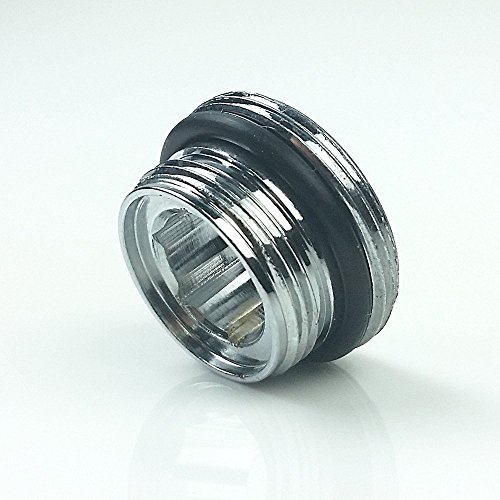 M18 AG x M22 AG, chrom, kurz, Gewinde Adapter M22 AG auf M18 AG kurz Chrom für Perlstrahler Gewinde am Wasserhahn, M18x22 AG, M22x1 x M18x1, oft passend für Dornbracht, Hansgrohe