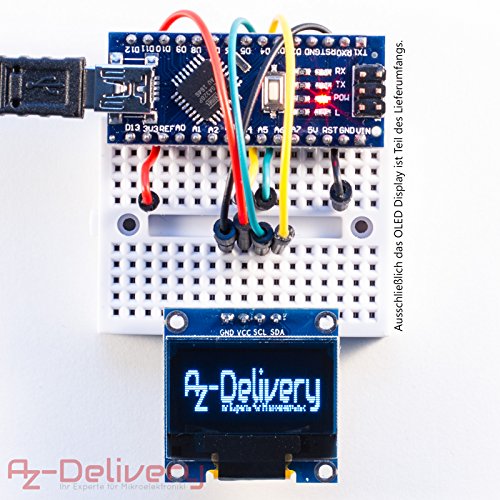AZDelivery Pantalla OLED Display I2C 128 x 64 p  xeles 0 96 pulgadas para Arduino y Raspberry Pi