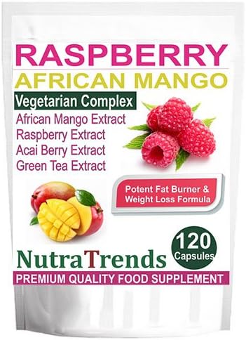 Raspberry Ketone Extract with African mango, Acai Beri, Strong Slimming Formula 120 Capsules Vegeterian
