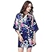 Produktbild Amphia - Damen Halbarm Home Print Bademantel Pyjama Top,Frauen Bedruckt Nachtwäsche Halbarm Nachtwäsche Satin Top Pyjama Bluse