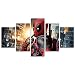 Produktbild YspgArt66 Print Wall Art, 5 Stück Deadpool Szene auf Leinwand Gemälde für Home Wohnzimmer Büro Trendig eingerichtet Dekoration Geschenk (ungerahmt)…
