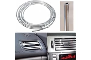 Alamor Silver Car Interior Decor Door Vent Chrome Moulding Trim Strip U Style 4M