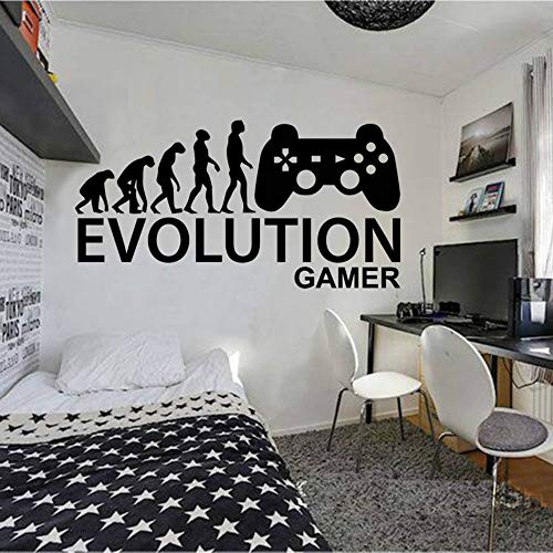 Preisvergleich Produktbild JXNYGamer Wandaufkleber Eat Game Wandaufkleber Controller Videospiel Wandtattoo Kind Schlafzimmer Vinyl Wandkunst 42X81 CM