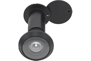 HOJLKLD Judas de Porte, Laiton Judas à 200 degrés, Diamètre de tuyau de 16 mm pour portes de 35 à 55 mm (Noir)