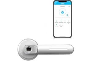 SOREX wireless Solutions SOREX FLEX EASY Cerradura electrónica para puerta Huella digital, Manija de puerta - Cerradura para teléfono inteligente (Gestión y Apertura Vía Bluetooth (Plata))