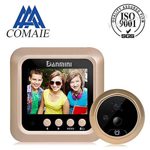 Sonnette numérique connectée avec visiophone LCD, avec caméra à détecteur de mouvement IRP, vision nocturne, grand angle de 160 °, et écran couleur 1080P 2,4