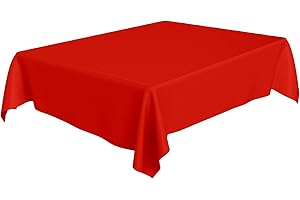 AEX Disposable Red Tablecloth – Waterproof 54" × 72" Plastic Table Cover, Party Tablecloths for Weddings, Birthdays & Picnics – Easy Cleanup Table Cloth