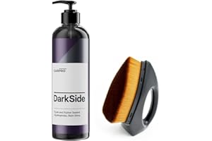 CA DETAILING CarPro Darkside & Applicator - Tire & Rubber Sealant with Tyre Dressing Brush, Car Wheel Cleaner Repels Dirt and Grime, Satin Black Shine, UV Protection, Tyre Shine Wet Look, Revives Black Tyre Finish