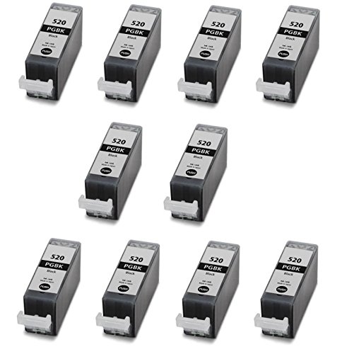 Prestige Cartridge PGI-520 Pack de 10 Cartouches d encre compatible avec Imprimante Canon Pixma S  ries  Noir