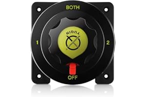 BAITHNA 12V 24V Battery Selector Switch Rated 300A 450A Intermittent Marine Boat Heavy Duty Battery Disconnect Switch for Boats