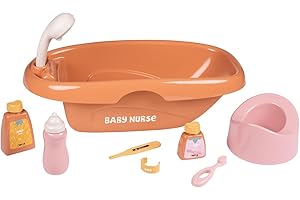 Smoby - Baby Nurse - Set da Bagno e Accessori - Numerosi Accessori - Giocattolo d'imitazione - Prenditi Cura del Tuo Bambino - Materiale Riciclato - dai 3 Anni - Prodotto in Francia