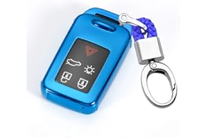 ontto Funda para Llave de Coche Volvo V40 S80 XC60 S60L V60 de plástico Suave de Silicona Protectora para Volvo 5 Botones Mando a Distancia Llavero Inteligente de Coche, Color Azul