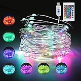 【Fernbedienung mit Timer】Mit der kabellosen Fernbedienung können Sie auf einfache Weise das Licht ein- und ausschalten, Modi und Geschwindigkeit einstellen und Ihre Lieblingsfarben auswählen. Es bietet auch 6 Stunden Ein / 18 Stunden Aus-Zeitfunktion.