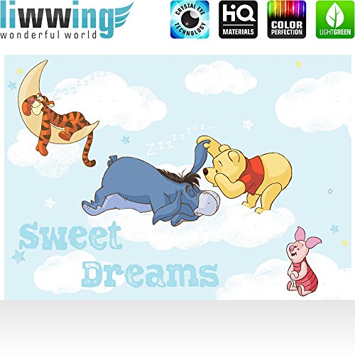 Fototapete 254×184 cm PREMIUM Wand Foto Tapete Wand Bild Papiertapete – Disney Tapete Winnie Pooh Kindertapete Cartoons Tigger Esel Ferkel Wolken blau – no. 1396 - 2