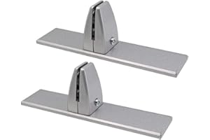 TSXF Brogtorl Klemmhalter für Spuckschutz Schutzwand Klemmhalter für Plexiglas, Tischklemme für Spuckschutz, Fuß für Spuckschutz, Plexiglashalter, Glashalter Set von 2 Stück,Silber