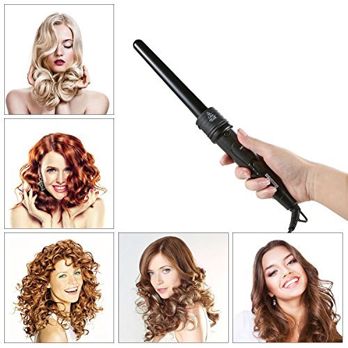 Lockenstab, NexGadget 6 in 1 Multi-Lockenwickler Kit, Austauschbares Multifunktions Lockenwickler Kit, Turmalin Keramik Lockenwickler professionelle Curling Eisenstab, Haar Lockenstab, mit hitzebeständige Handschuhe（Geschenk Set） - 5