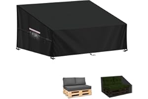 LAMUNI Funda Sofa Palets Exterior Funda para Sofá de Palets 420D Oxford Funda Impermeable Sofa Palet Anti Viento Fundas Sofa Jardín Anti-UV Funda de Exterior para Sofá de Palets, 138x99x80/40cm