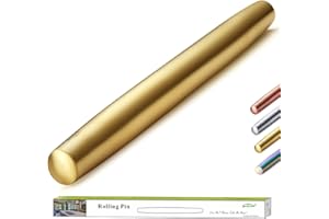 Berglander Finition mate de rouleau à pâtisserie en acier inoxydable avec placage de titane doré pour la cuisson de pâte à pizza, tarte, cookie, ustensiles de cuisine