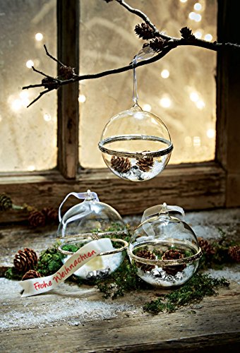 Deko-Kugeln zum individuellen Befüllen – Glas / Metall – Transparent – 3er Set - 3