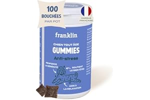 Franklin – Complément Alimentaire pour Chien – Apaisant Chien – Anti-Stress – Diminution Anxiété – Actifs Naturels – Tout Âge – 100 Bouchées – 150g