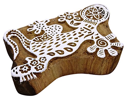 Eidechse Indische Für Ton Holzblock Kunst Keramik Briefmarken Handcarved Textil-Stempel - 4