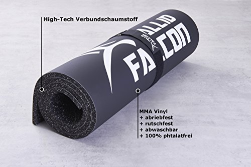 Impact – Advanced Workout System© BLACK FALCON: Zweischichtige Unterlage für das Seilspringen und vielseitige Gymnastikmatte. Die weltweit erste Sportmatte aus Vinyl und Verbundschaumstoff. Kein Memory-Effekt. Abriebfest, rutschfest und hygienisch. MADE IN GERMANY. Umweltfreundlich, da schadstofffrei und aus recycelten Materialien hergestellt. Perfekt geeignet als Gymnastikmatte / Sportmatte / Sportunterlage / Pilatesmatte / Yogamatte / Trainingsmatte. - 5