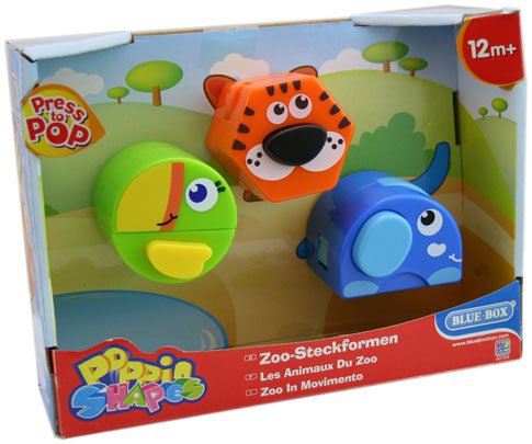 Bluebox Popping Shapes Zoo Friends - Bird, Tiger And Elephant