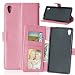 Produktbild Nancen Sony Xperia Z5 (5,2 Zoll) Lederhülle Neu Style Acht Farbe Weich PU Flip Case Ledertasche / Schutz Etui, Einfach Vintage Kollektion Karten Slot Foto Wallet Hülle Handy Tasche Zubehör