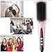 2-in 1 Ionic Hair Straightener Brush MCH Heating Hair Straightening Irons with Free Heat Resistant Glove and Temperature Lock Function (Golen Pink)