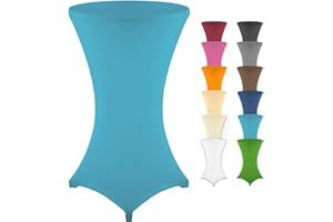 Gräfenstayn® Diana Funda elástica para Mesa Alta de pie - para un diámetro de Mesa de Ø60 cm • Ø70 cm • Ø80 cm - Öko-Tex Standard 100 (Turquesa, Ø 80)