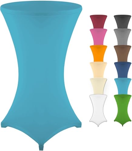 SNGUOQ Banket tafelkleed, ronde cocktailtafelrok, stretch cocktailtafelkleed met golvend laken hoge tafelhoezen voor feest, verjaardag, banket voor decoratie (roze, 80 x 110 cm