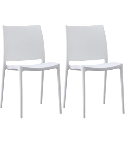 Mobilier Empilable Chaise Empilable Plastique Blanc - Modèle Plasta 5five Mobilier Terrasse Blanc